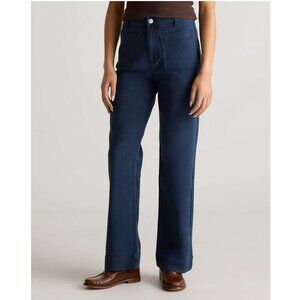 Quince French Terry Wide Leg Pants, Deep Navy, Size 12